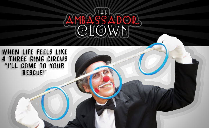 ambassador clown logo and hero shot